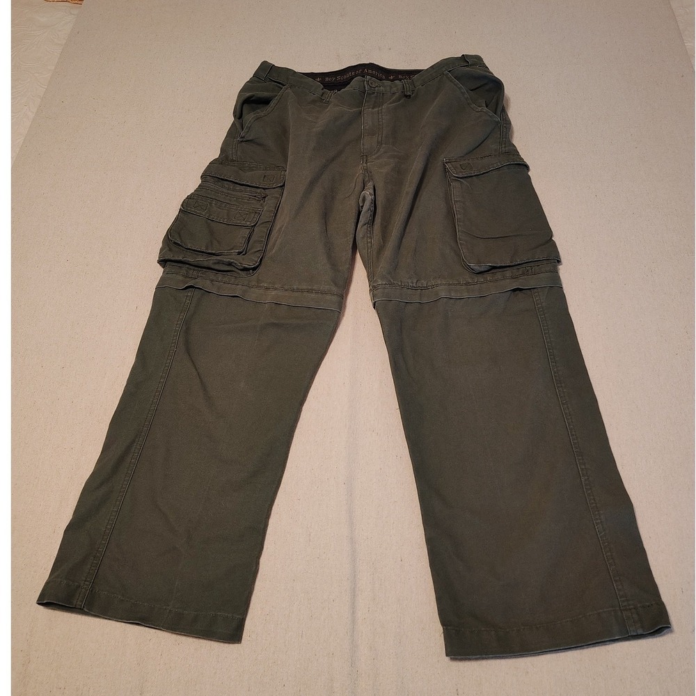 Boy Scouts of America Women 14 Convertible Cargo Pants ZIPOFF Olive Green Hiking